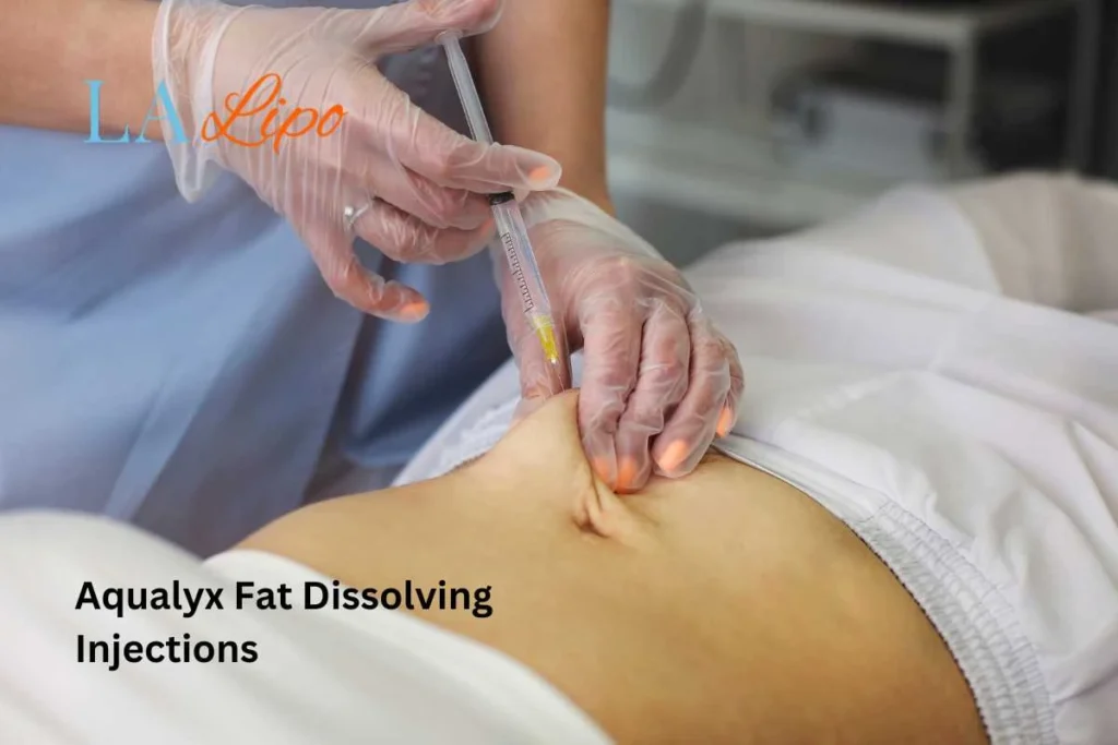 woman having fat dissolving injections Epping Green in the stomach