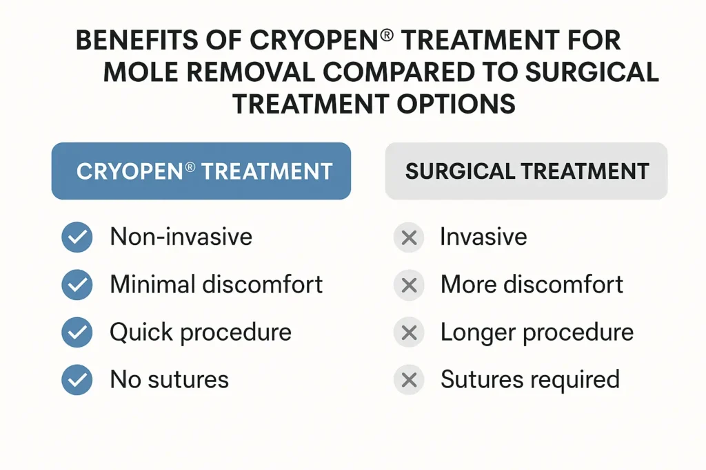 Benefits of professional mole-removal assessment at LA LIPO Epping Green