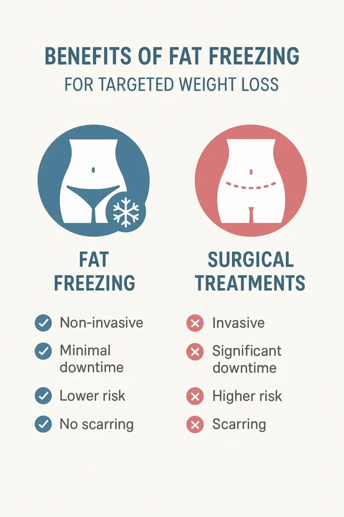 graphic showing the benefits of fat freezing Epping Green
