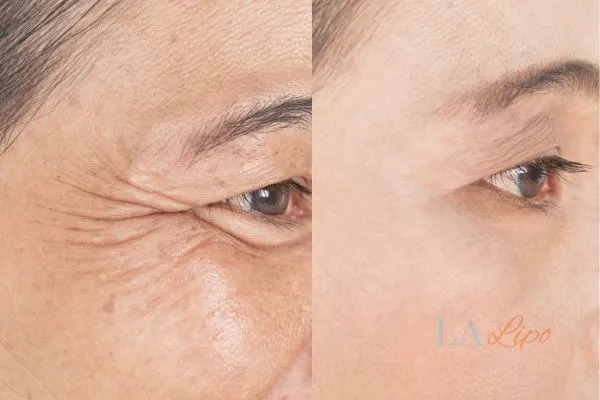 Before and after results of woman - HI-fu wrinkles reduction treatment Epping Green
