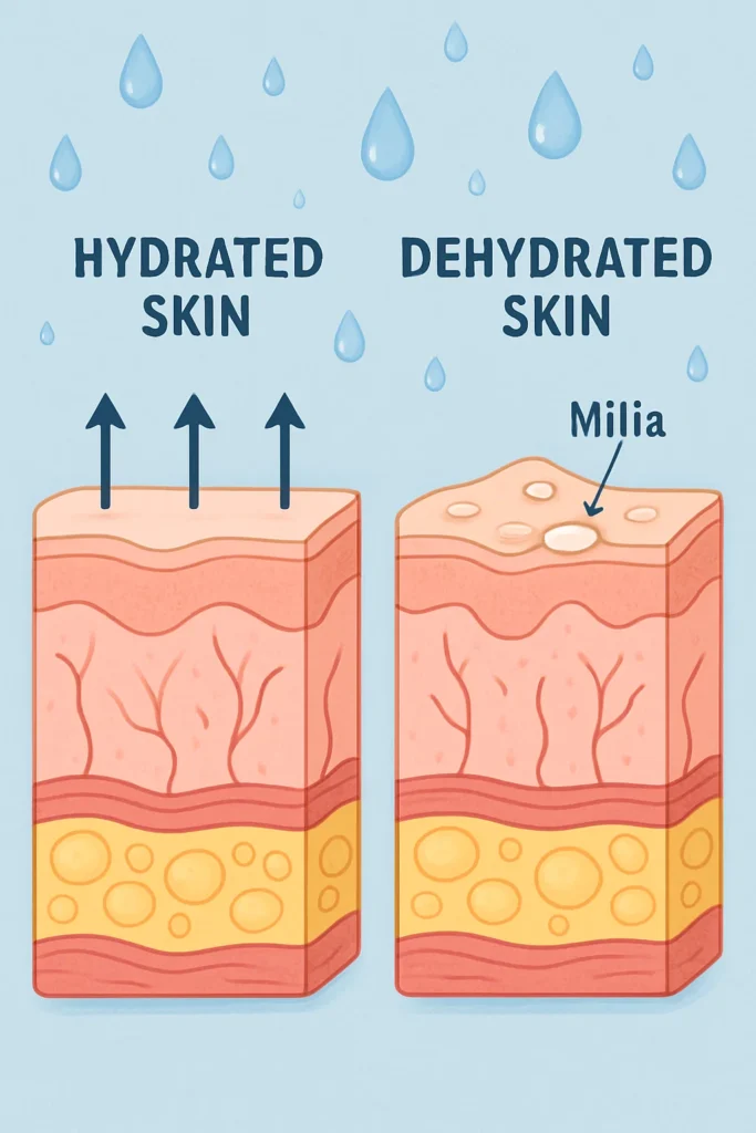 The importance of hydration and milia production Epping Green