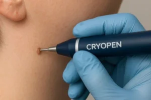 Person receiving skin tag removal Epping Green